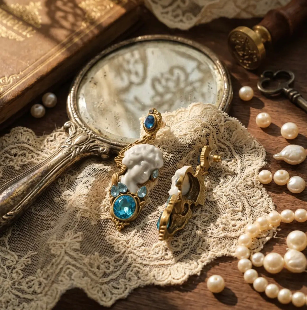 The Celestia Cameo Earrings