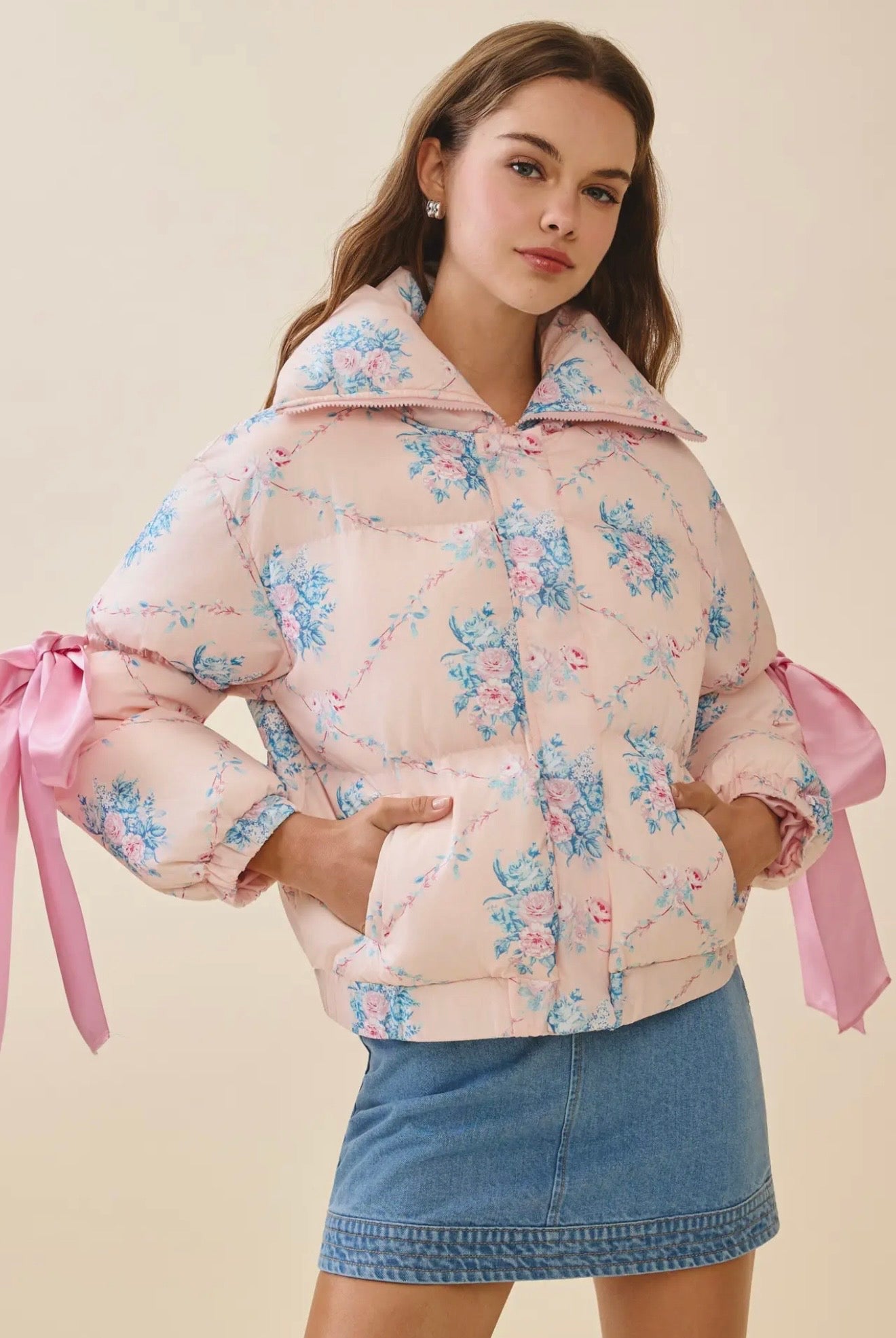 Rosalie Bow Puffer Jacket